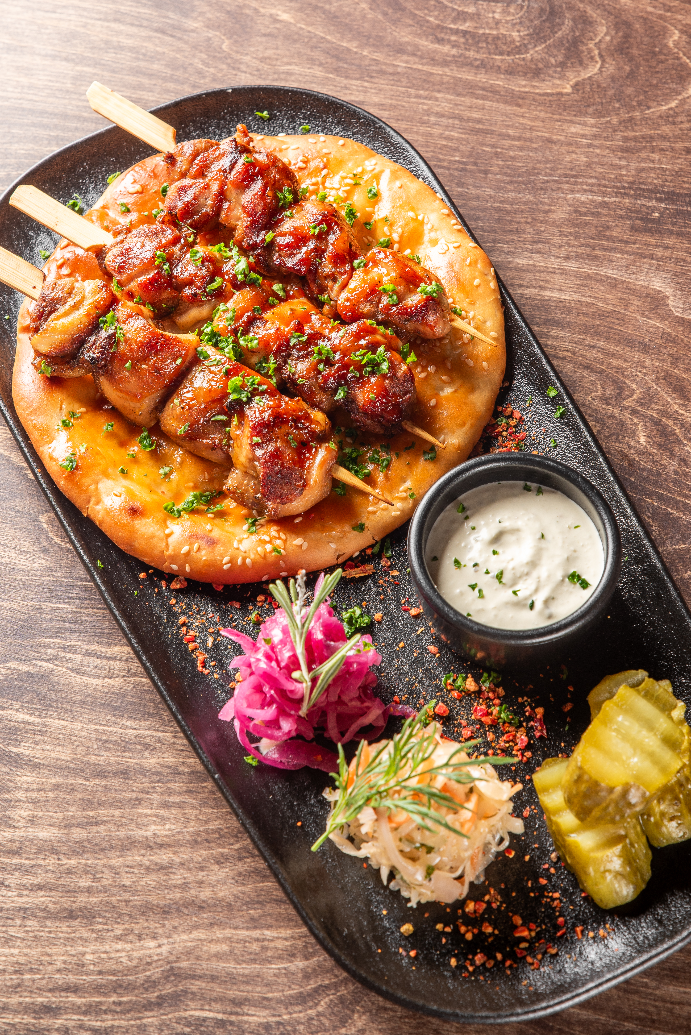 Шашлык из цыпленка в BBQ глазури